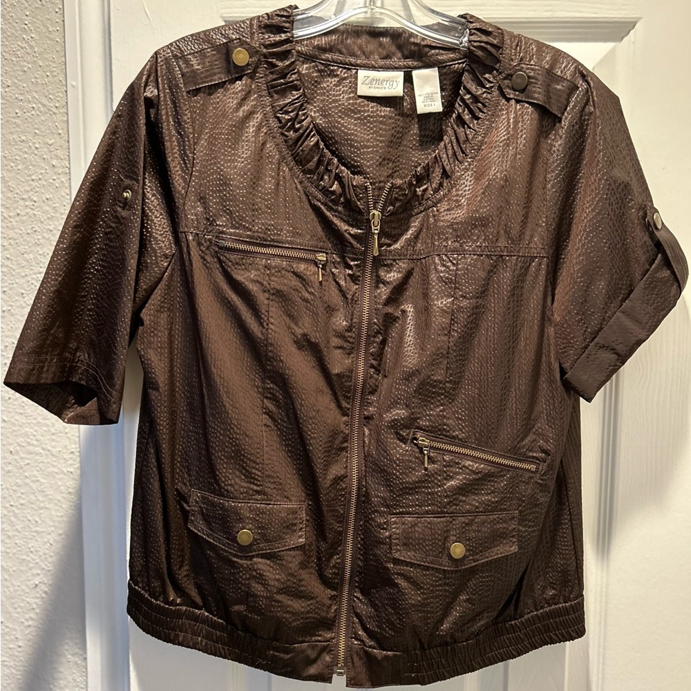 Zenergy by Chico’s Brown Jacket Sz 1 (8/M)